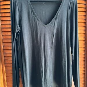 Black Tie-Front V-Neck Long Sleeve Top Lululemon